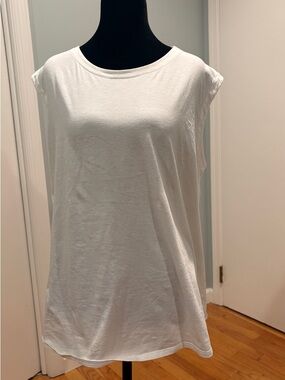 Eileen Fisher White Sleeveless Crewneck Tank